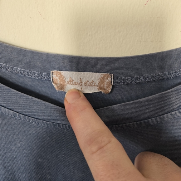 Altar'd State Blue Long Sleeve Top with Crochet Hem Large - Picture 2 of 6